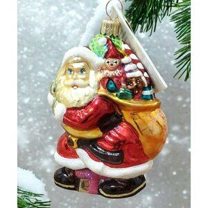 New Christopher Radko Little Big Nick Christmas Ornament Santa Claus Toys VTG 4"
